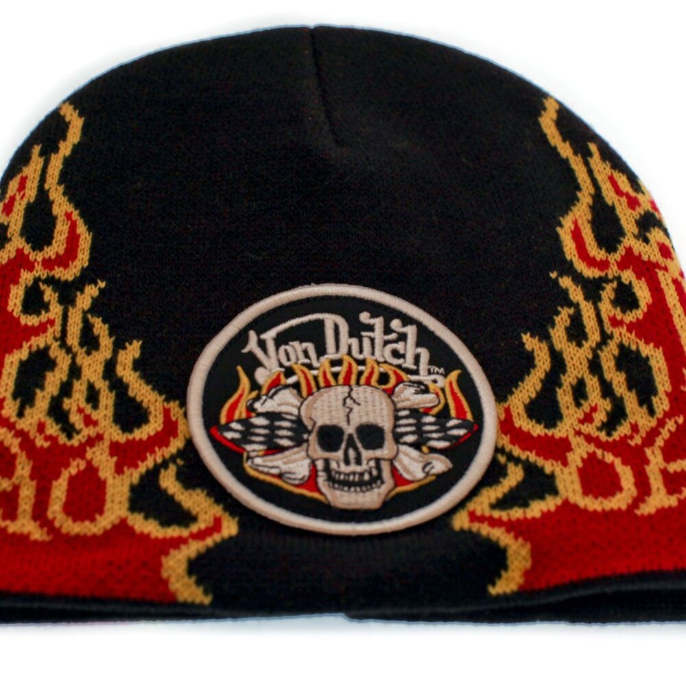 Von Dutch Y2K Skull Beanie Cap Hat Brand New